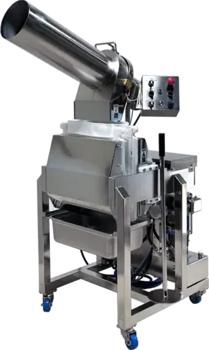 background, industrial cold-press juice machine
