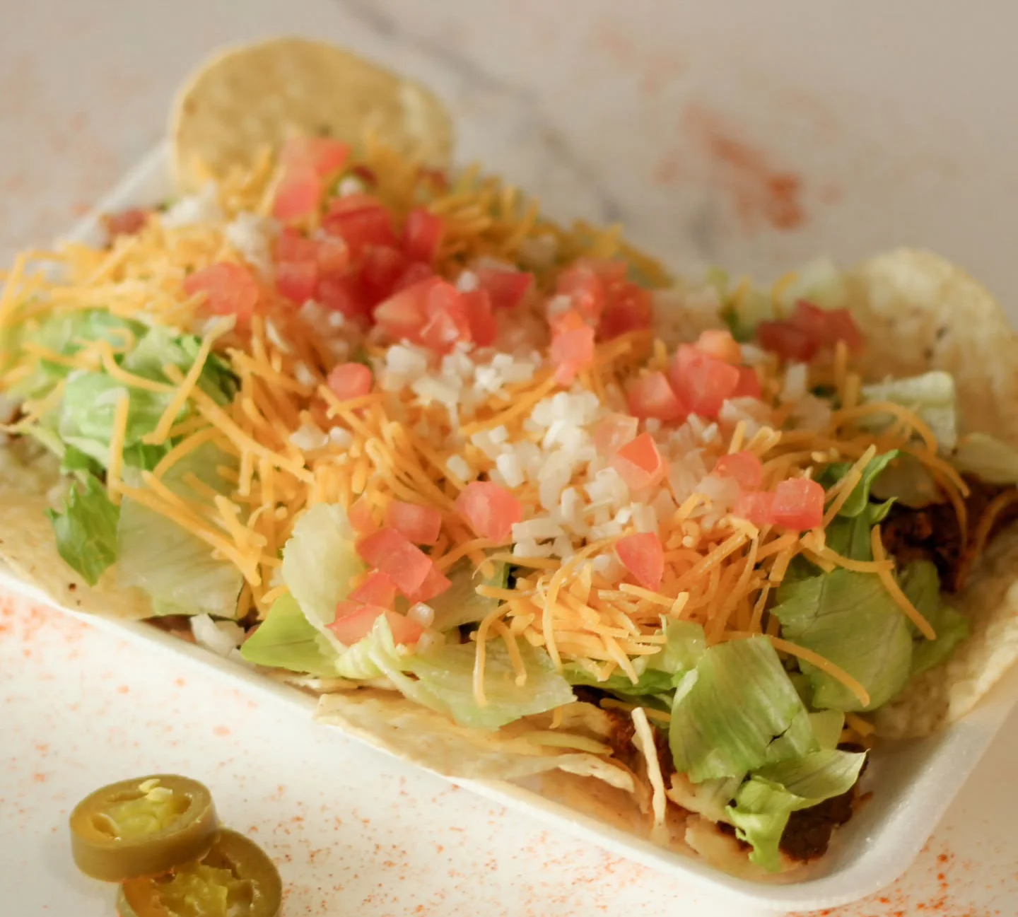 Loaded taco salad with fresh toppings