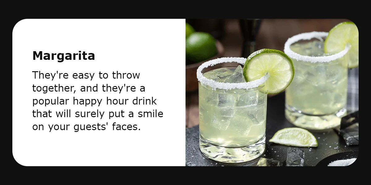 Refreshing margaritas with lime garnish in a stylish glass