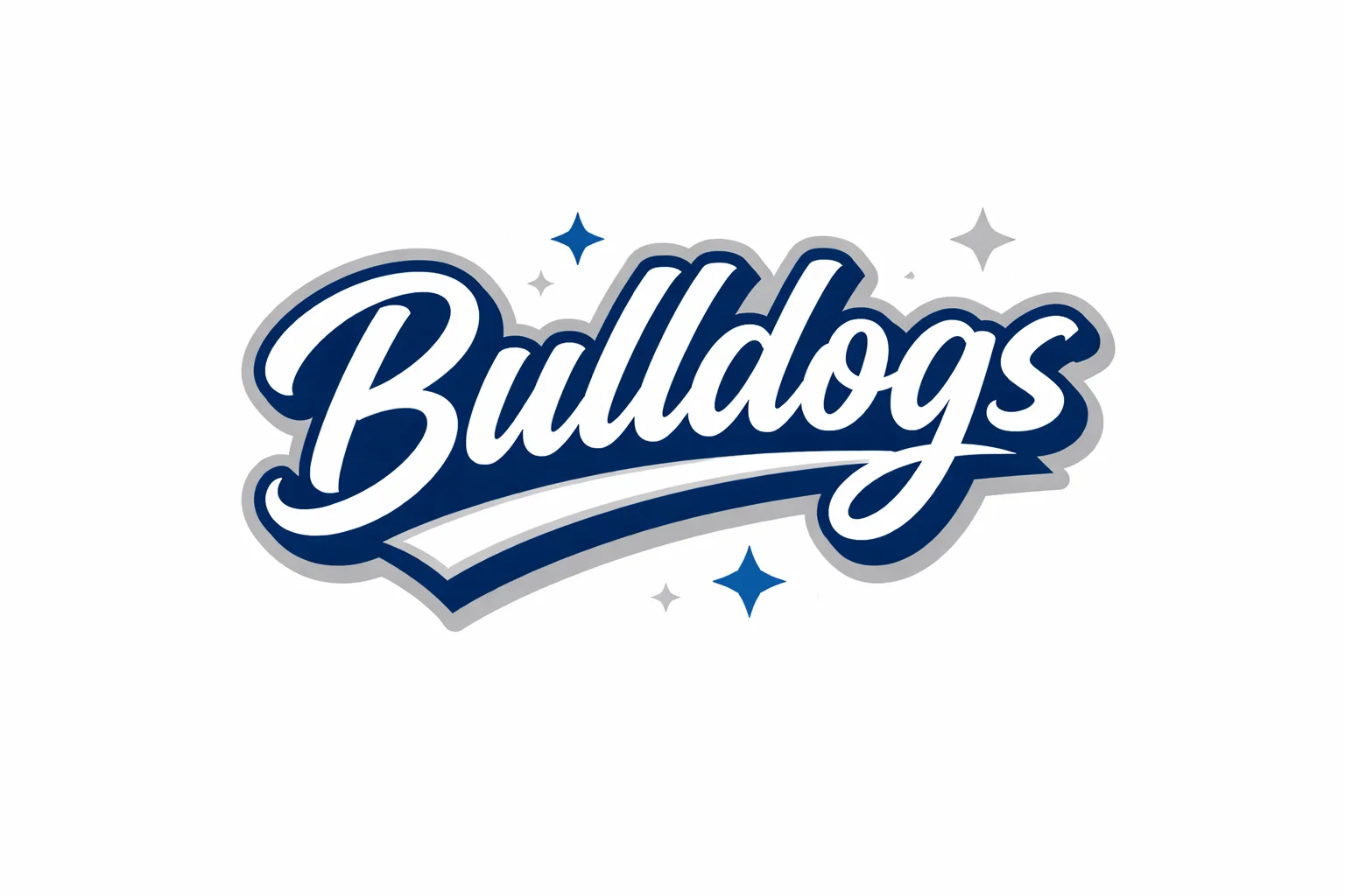 Stylish Bulldogs logo with blue and white colors