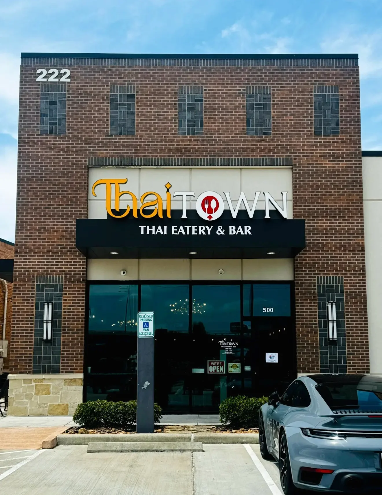 Exterior of Thai Town eatery with modern design