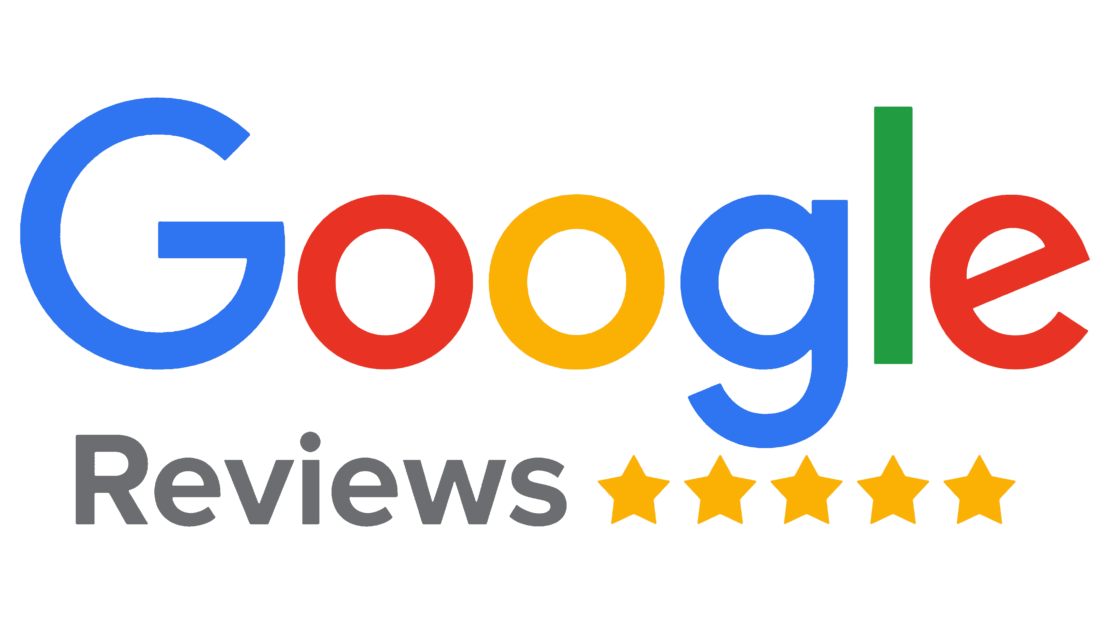 Google Reviews logo with five stars rating