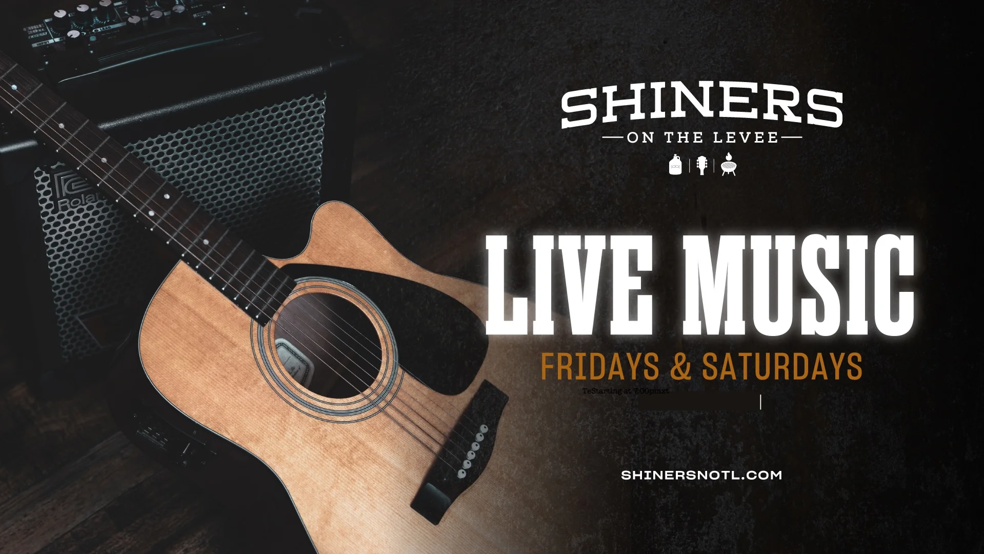 Acoustic guitar and amplifier for live music events