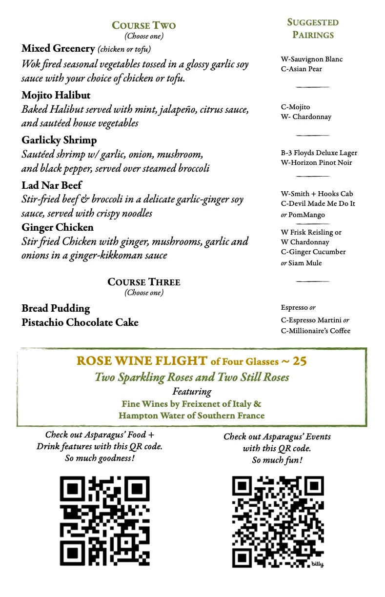 Taster Menu Pages One and Two