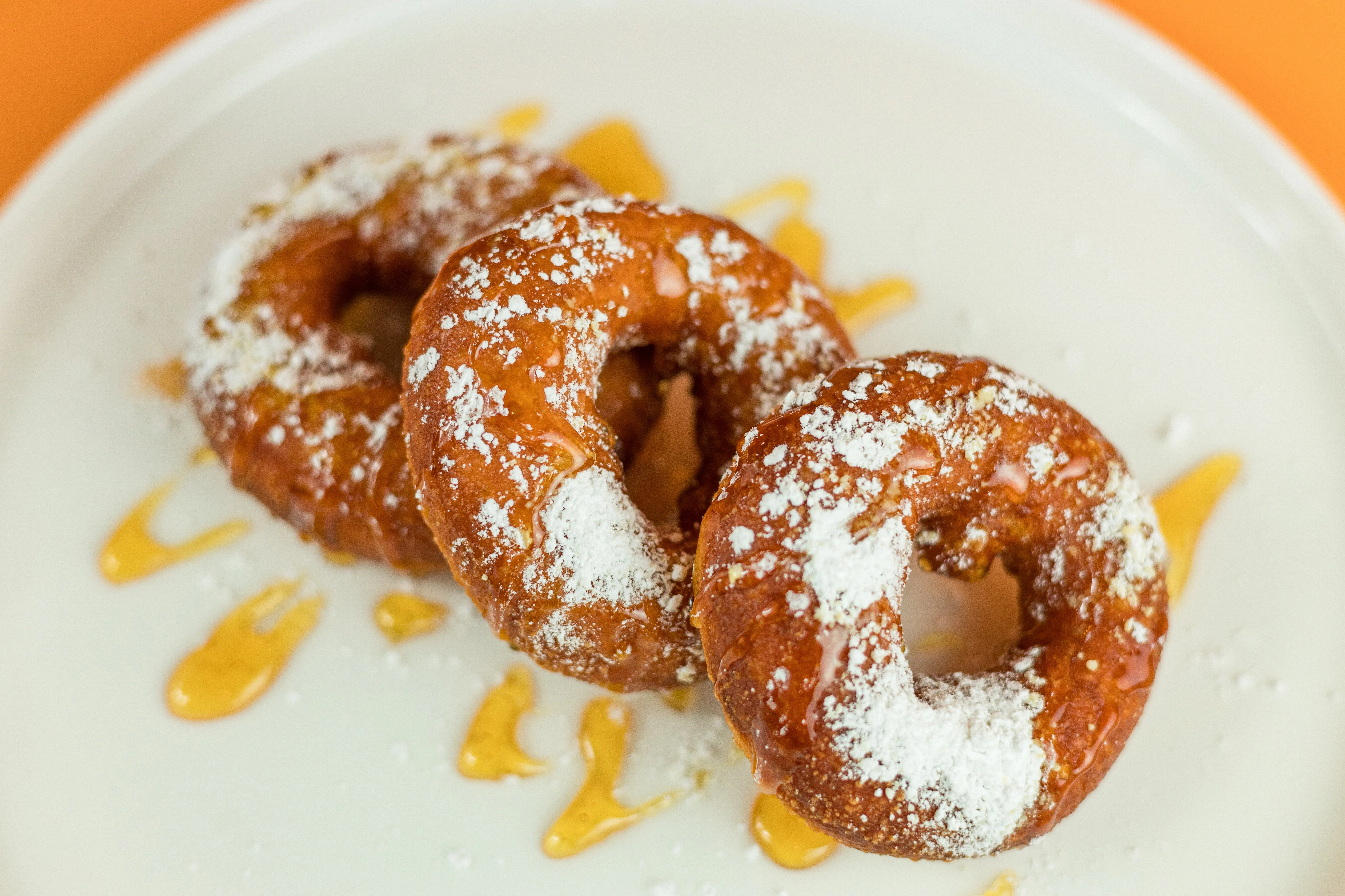 Santorini's Greek Grill loukoumades with honey and powdered sugar