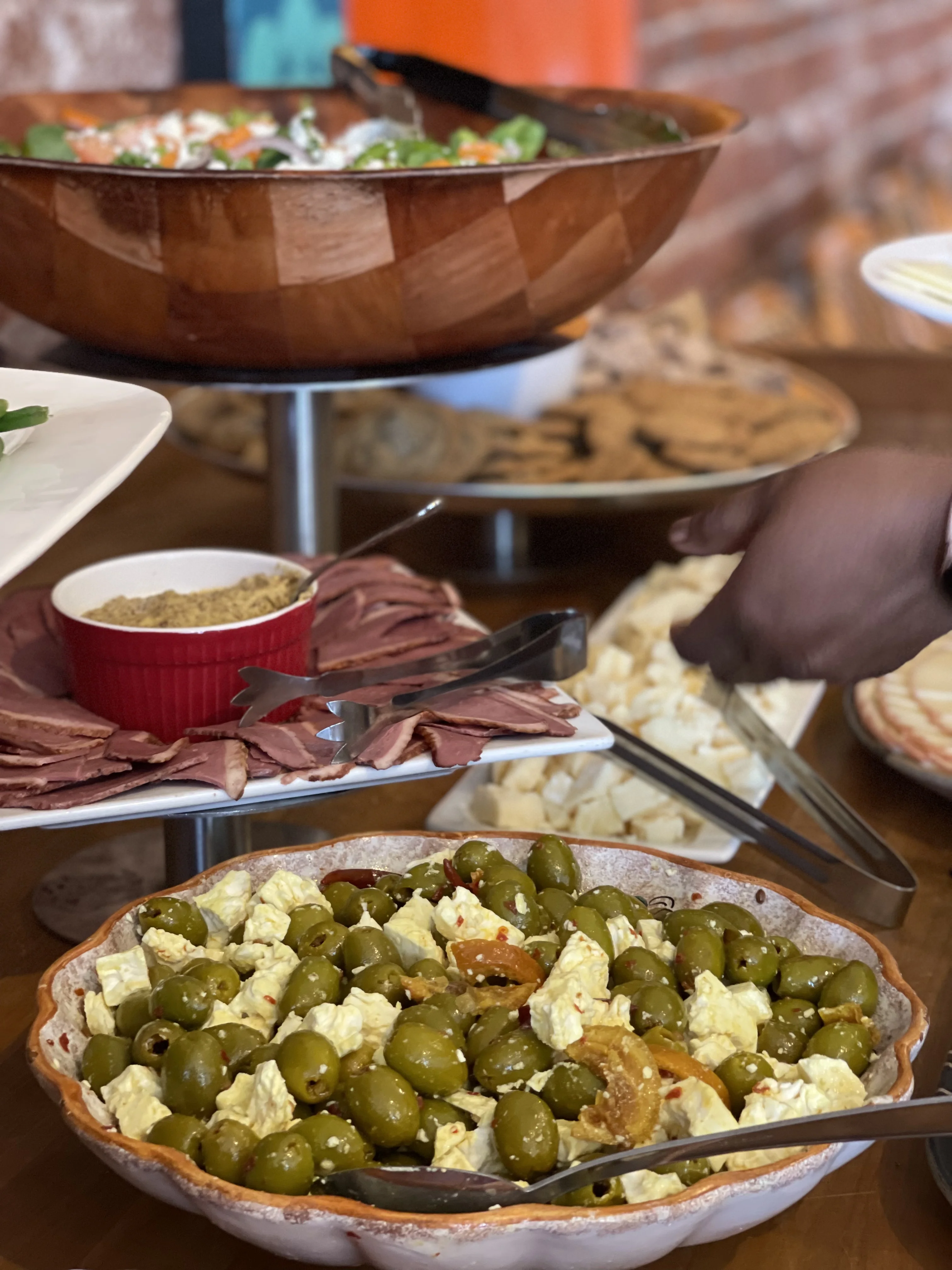 Mediterranean olive salad with feta cheese