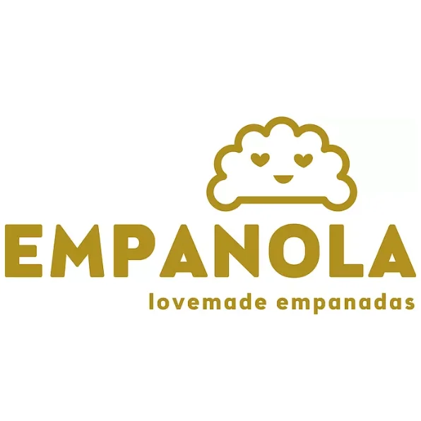 Logo of Empanola featuring a smiling cloud and the text 'lovemade empanadas'