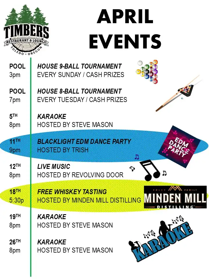 Events, Karaoke, Comedy, Live Music, Trivia, Bingo