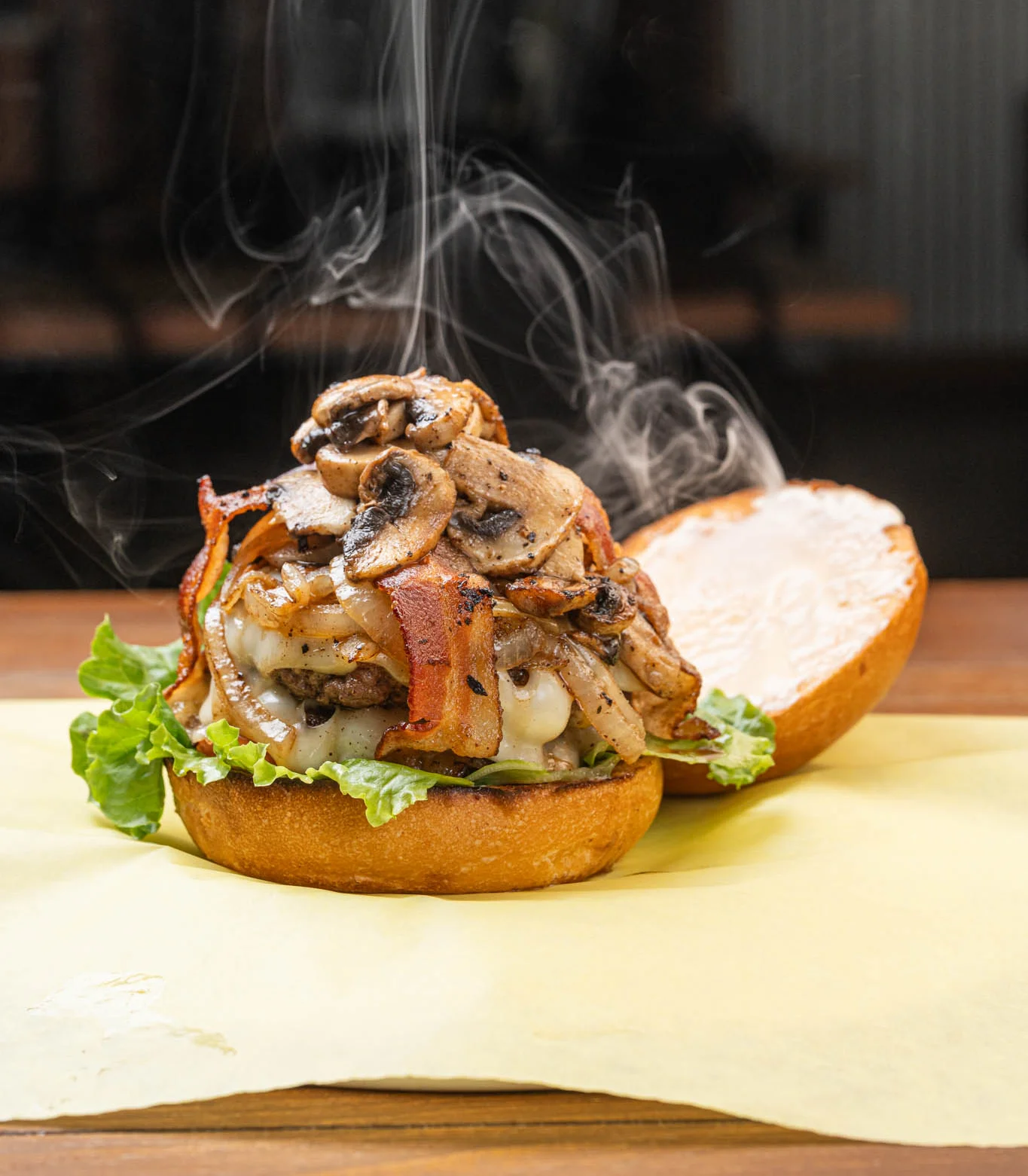 Mushroom Bacon Swissburger