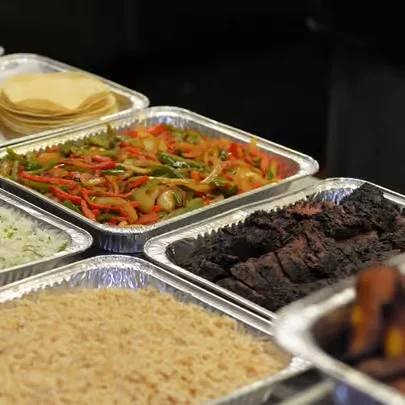 Mexican fajitas with grilled vegetables and tortillas