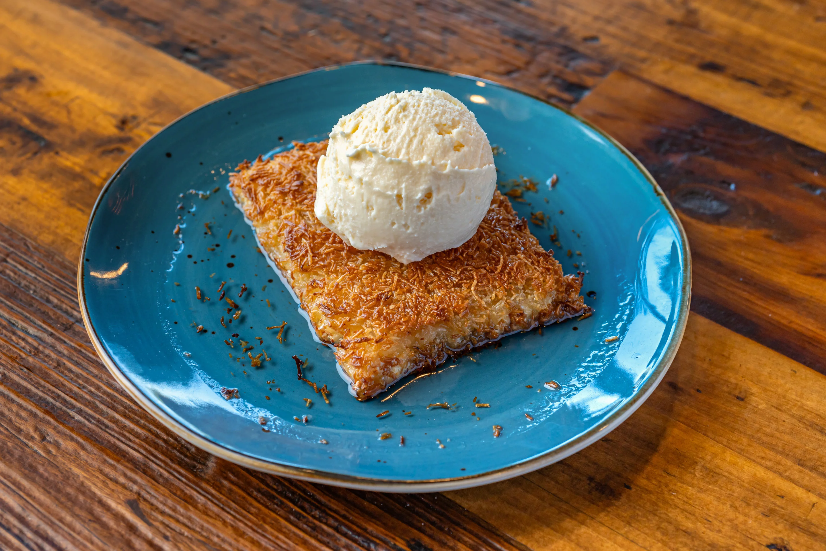Kunafa with Ice Cream Dessert