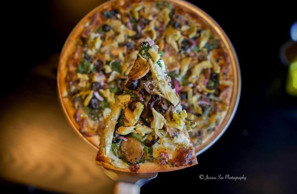 Artisan vegetarian pizza with fresh toppings