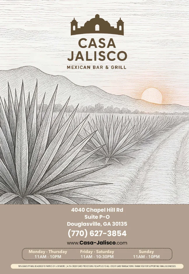 Casa Jalisco Mexican Bar & Grill restaurant exterior with desert landscape