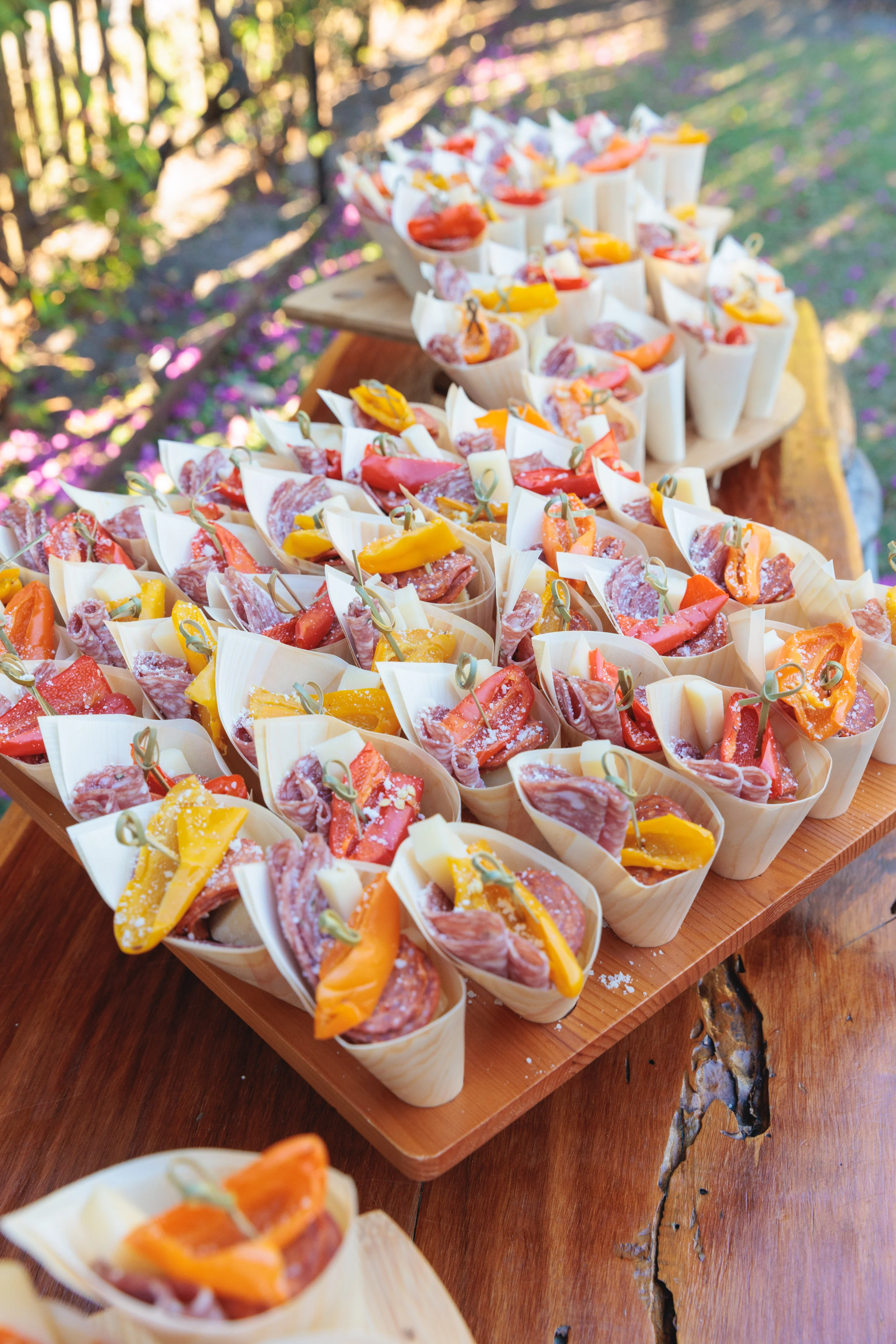 Italian antipasto platter with cured meats and peppers