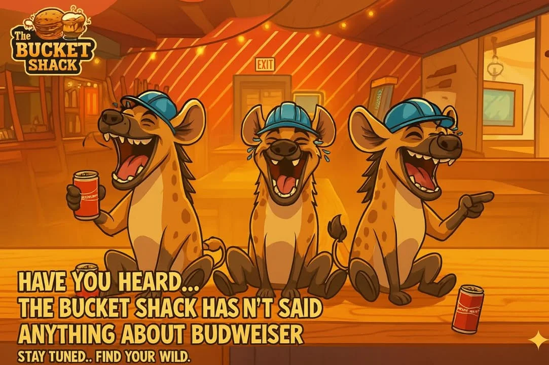 Animated hyenas enjoying drinks in a lively restaurant setting