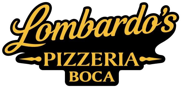 Lombardo's Pizzeria logo featuring a stylized pizza design.