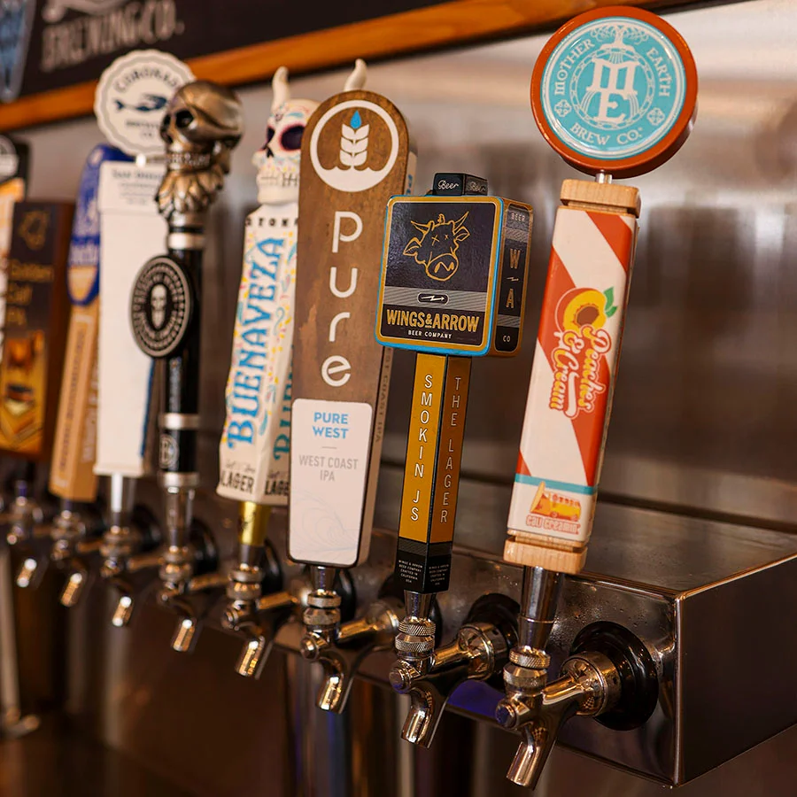 image of tap handles at the bar