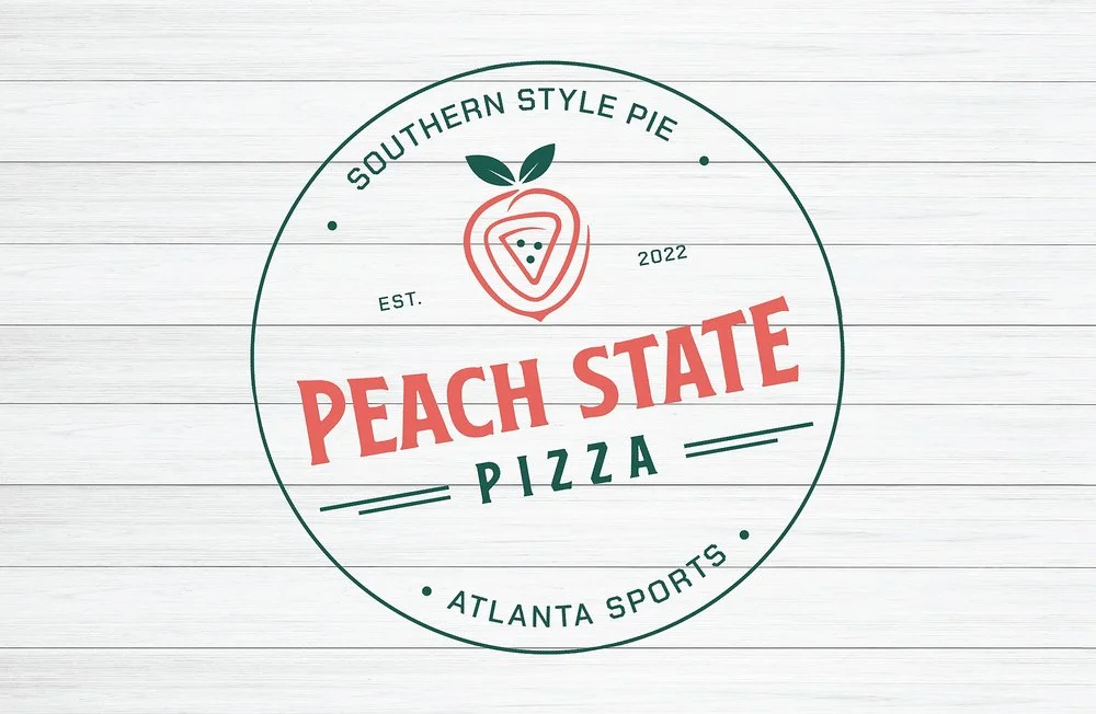 Logo of Peach State Pizza featuring Southern style pie