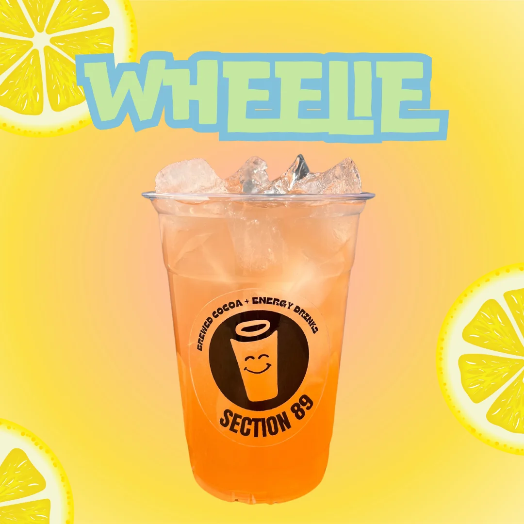 Refreshing energy drink in a clear cup with ice