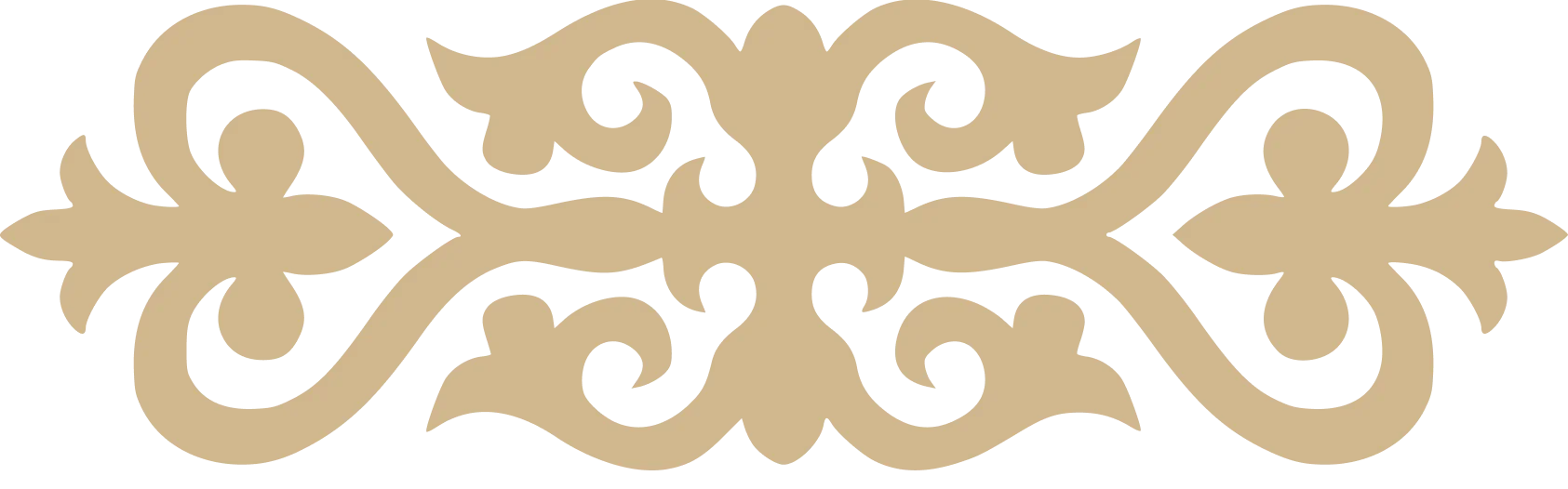 Elegant decorative flourish design in beige