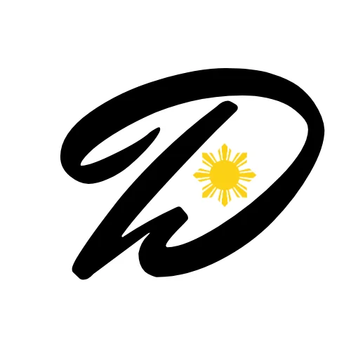 Stylized logo featuring a sun and letter D