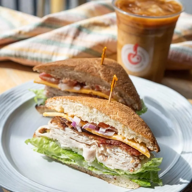 Grilled chicken sandwich with lettuce and cheese