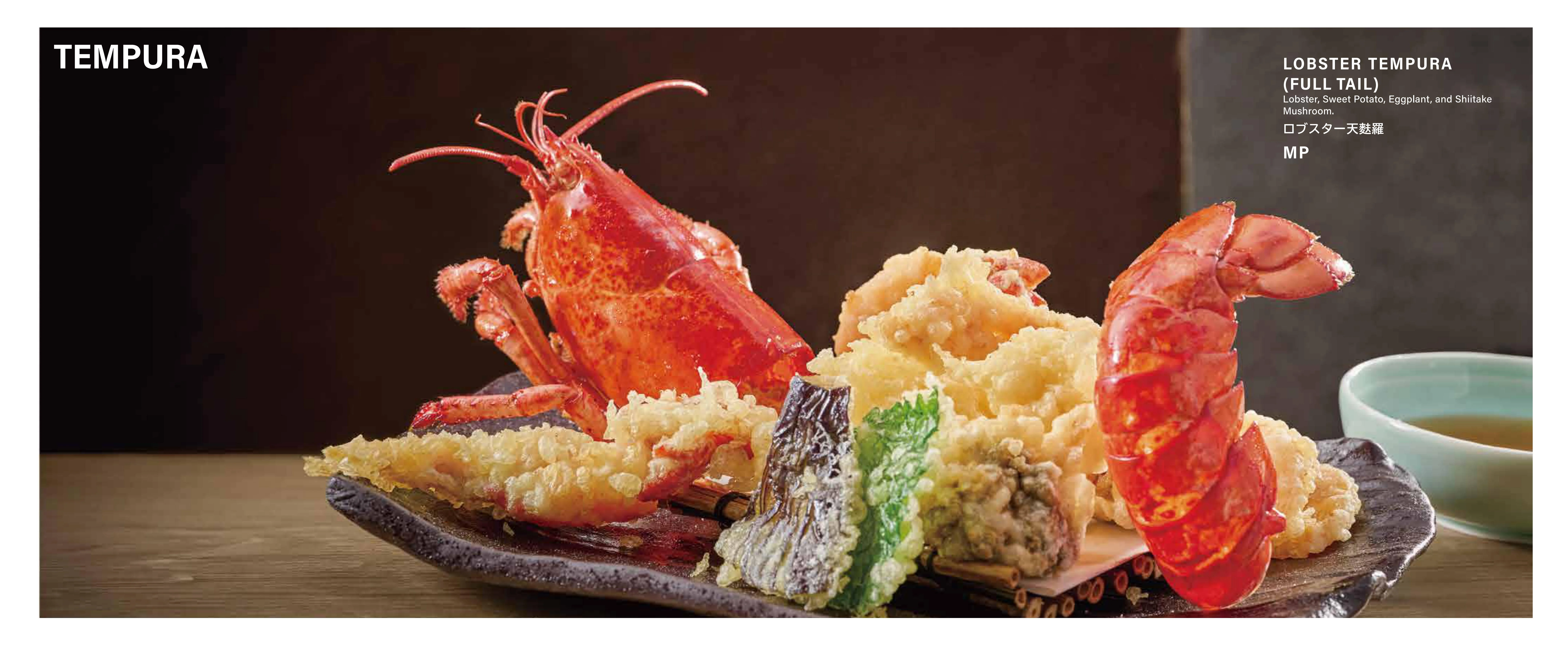 Japanese lobster tempura served with vegetables