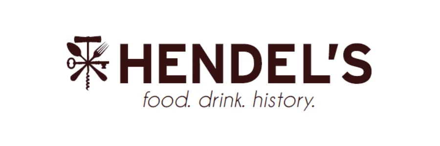 Hendel's restaurant logo featuring food and drink symbols