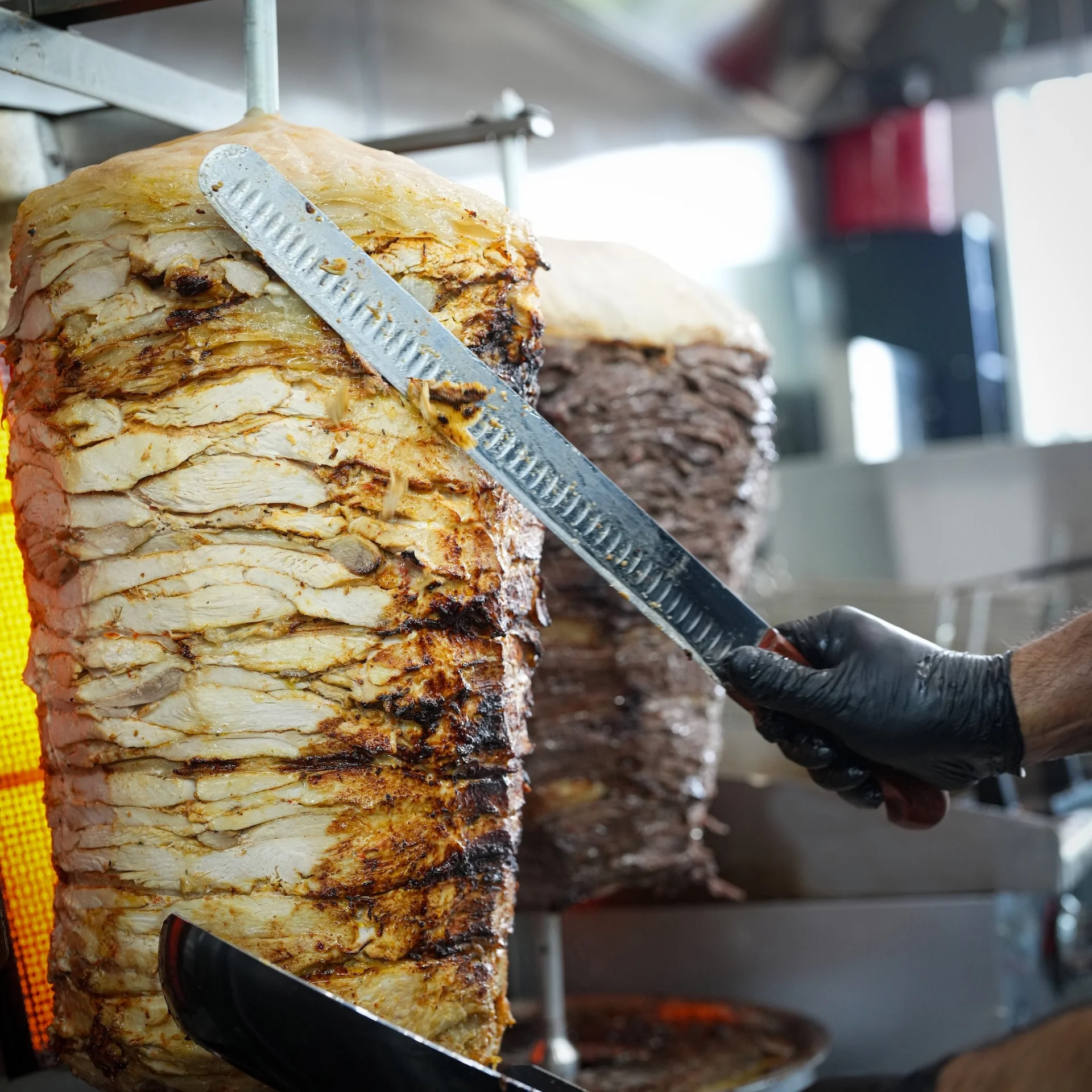 Delicious shawarma wrap with fresh ingredients and vibrant colors