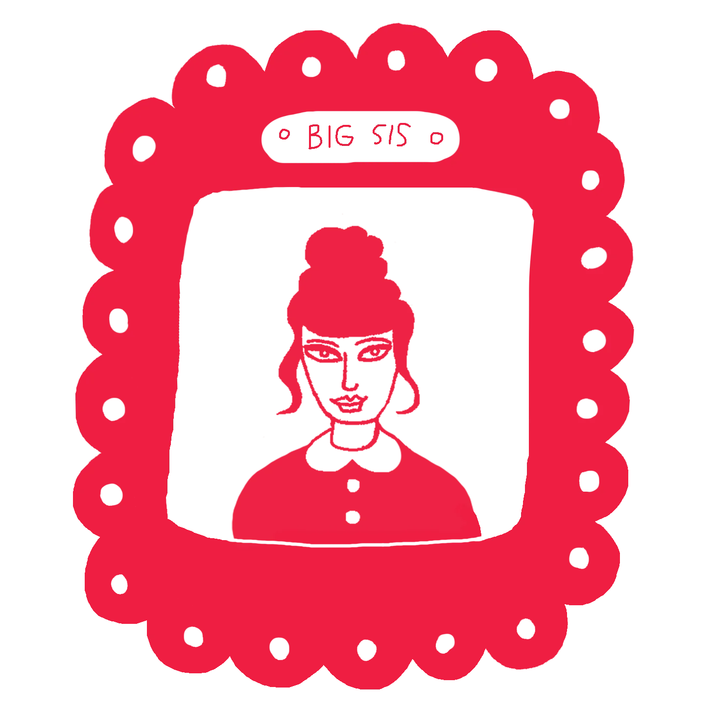 Colorful illustration of a decorative frame labeled 'BIG SIS'