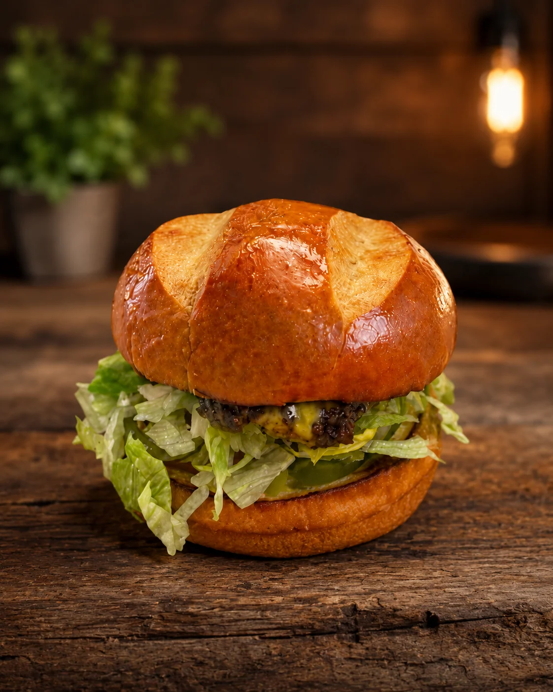 A whole sandwich log being sliced in half, showcasing its golden brown crust.