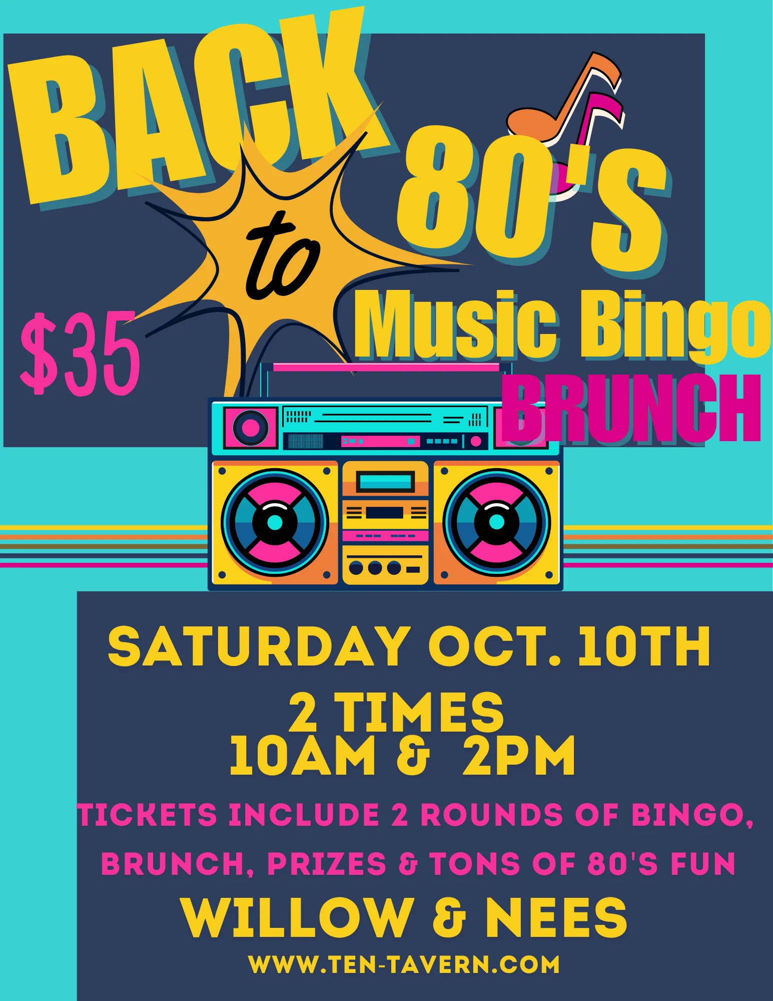 80s Music Bingo