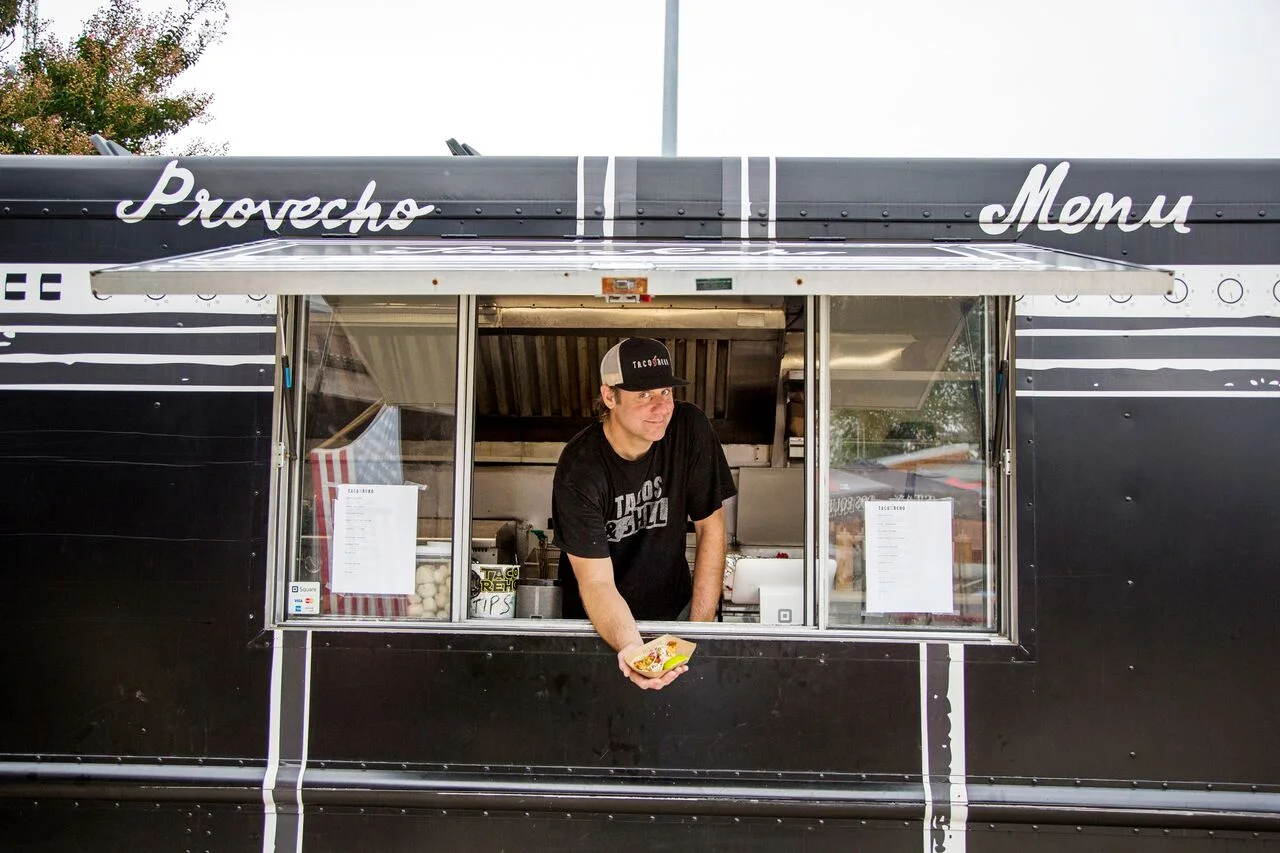 Food truck serving delicious tacos