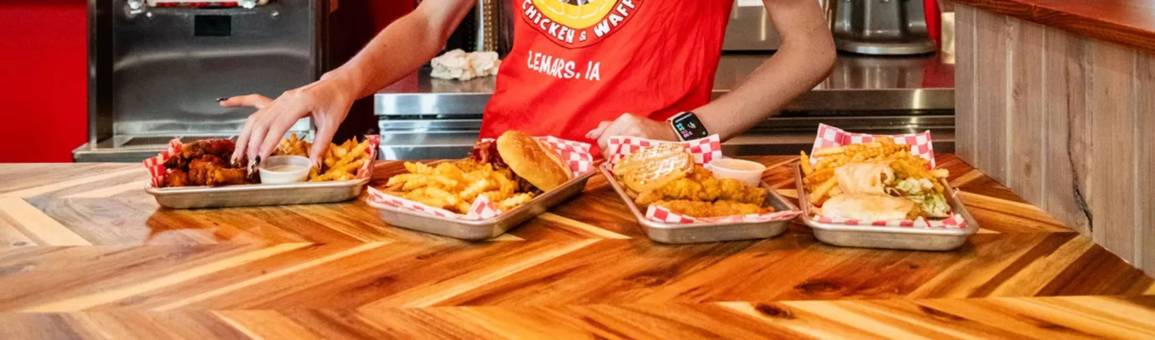 Food items laid out on a table