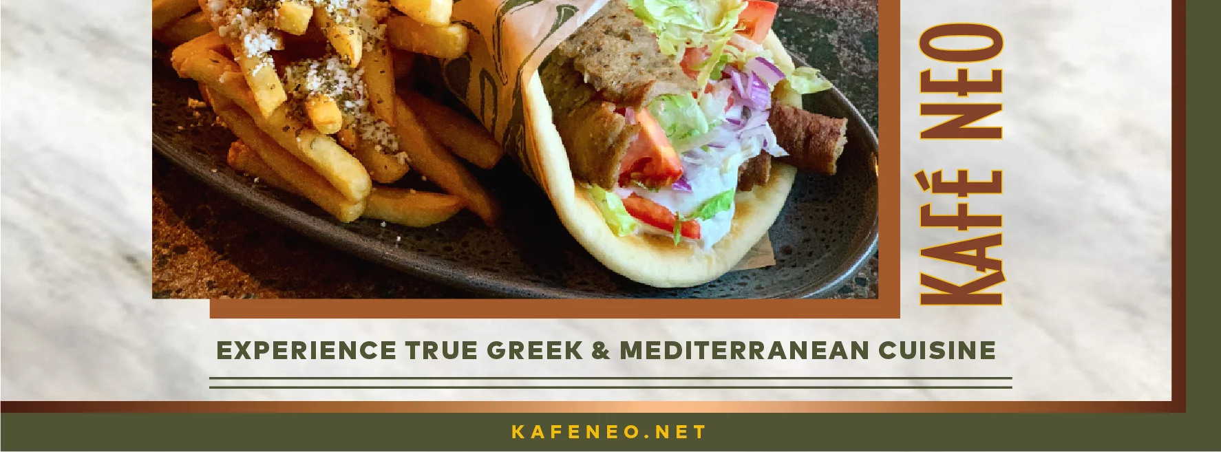 Greek gyro wrap with fries on a plate