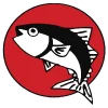 Stylized fish logo representing seafood cuisine