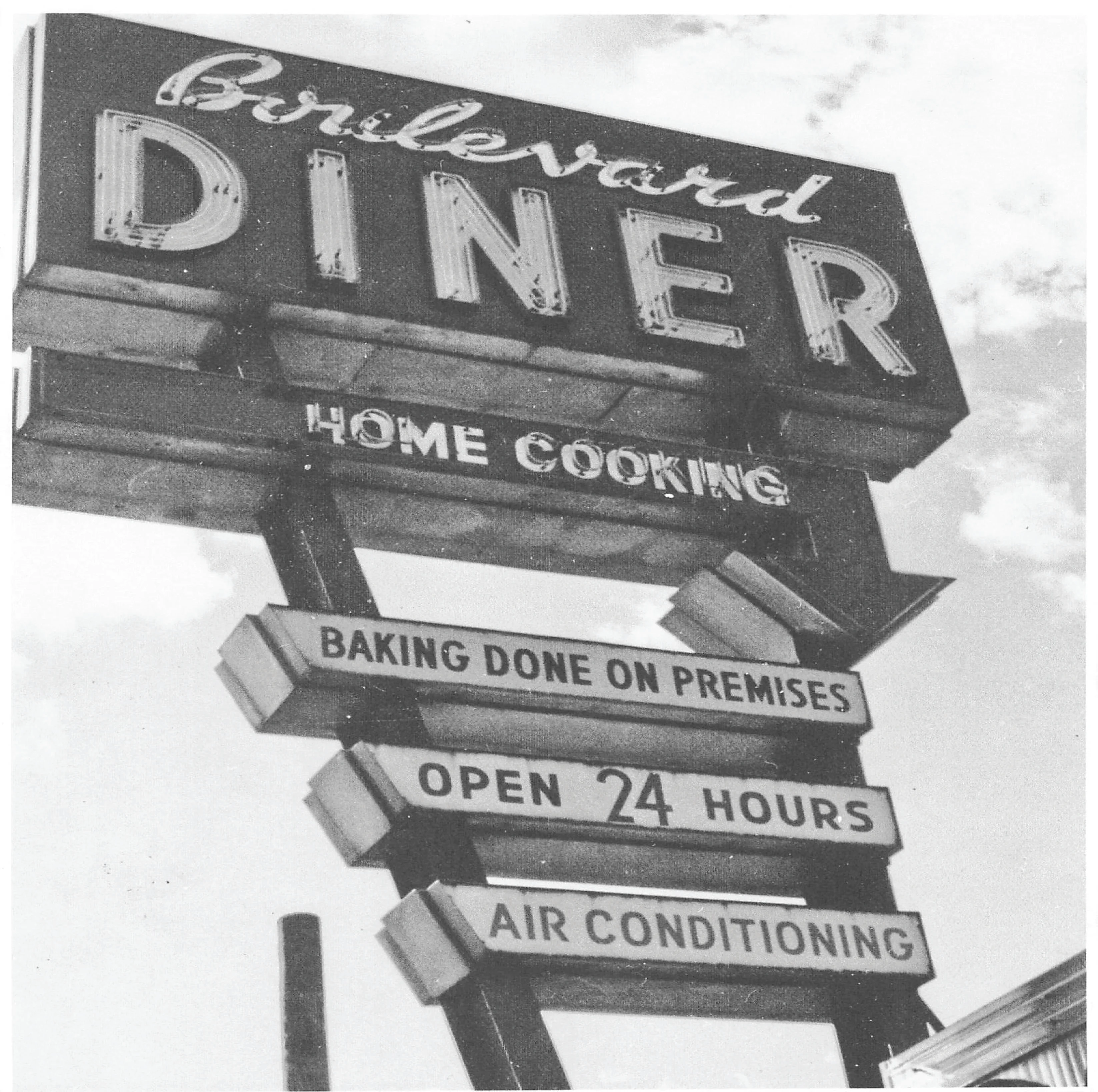 Vintage diner sign for Boulevard Diner with home cooking