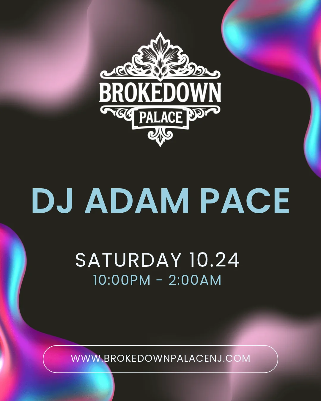 Event poster for DJ Arcee at Brokedown Palace on September 26