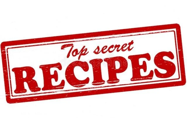 Top secret recipes stamp in red ink