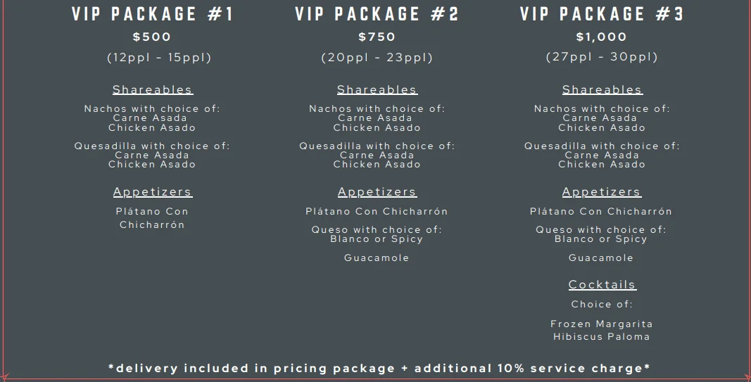 Catering services offered by the restaurant with a variety of dishes displayed.
