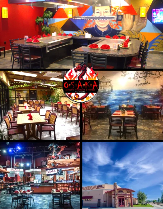 Vibrant Japanese restaurant interior with unique decor and seating areas