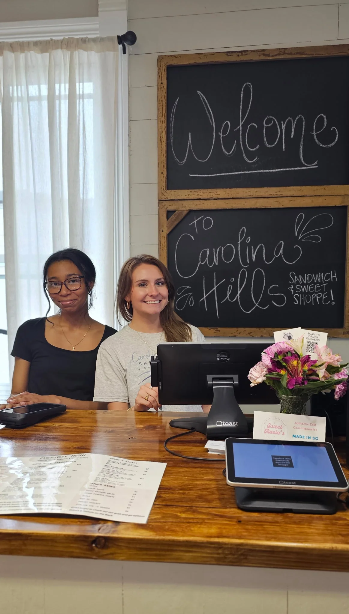 Welcoming restaurant staff at Carolina Hills Sandwich Shop