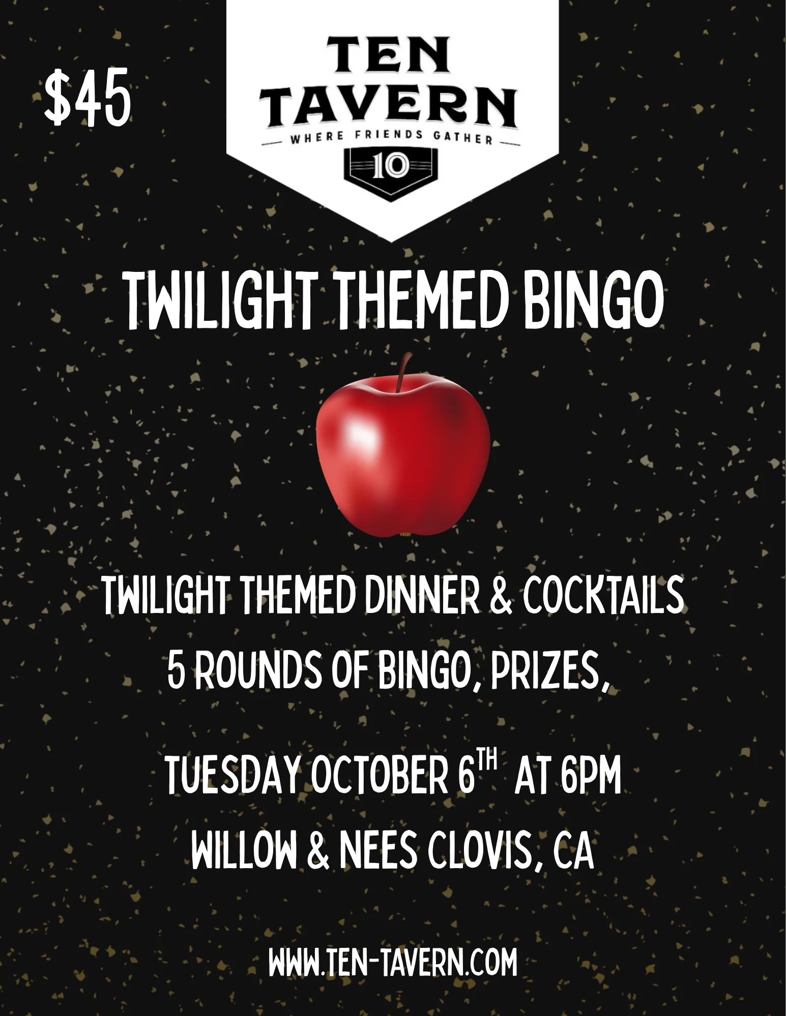 Mamma Mia Bingo event with brunch and prizes.