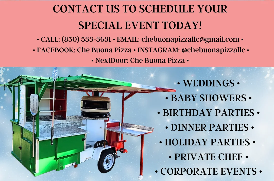 Mobile pizza catering setup for special events