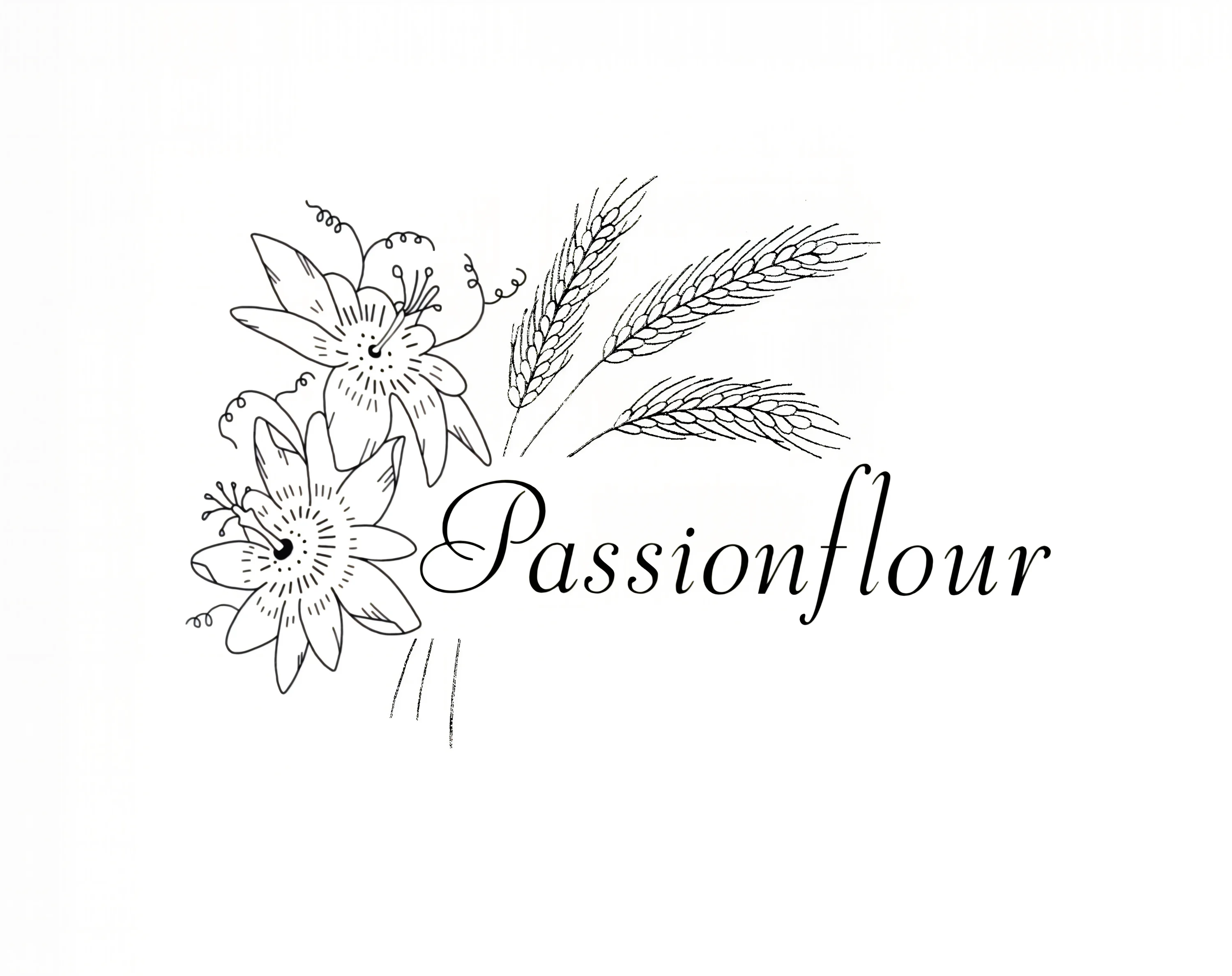 Elegant logo design for Passionflour with floral elements