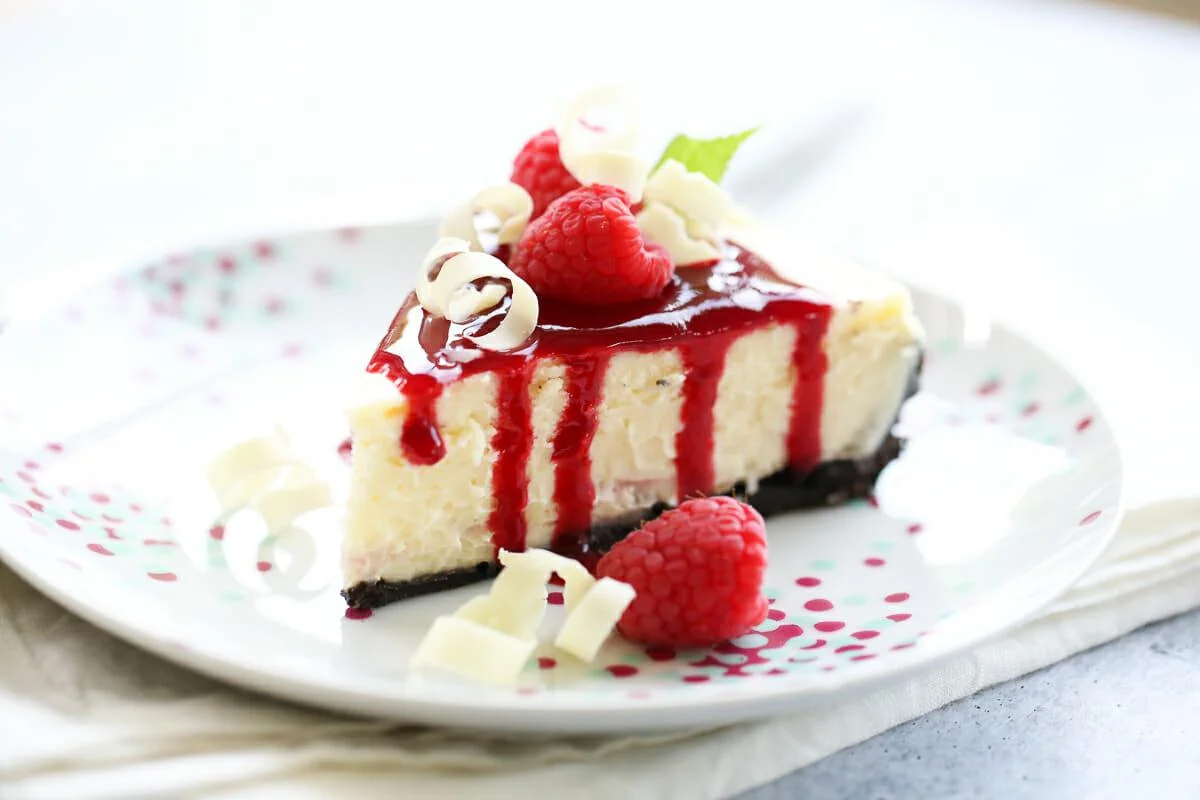 White Chocolate Raspberry Cheesecake