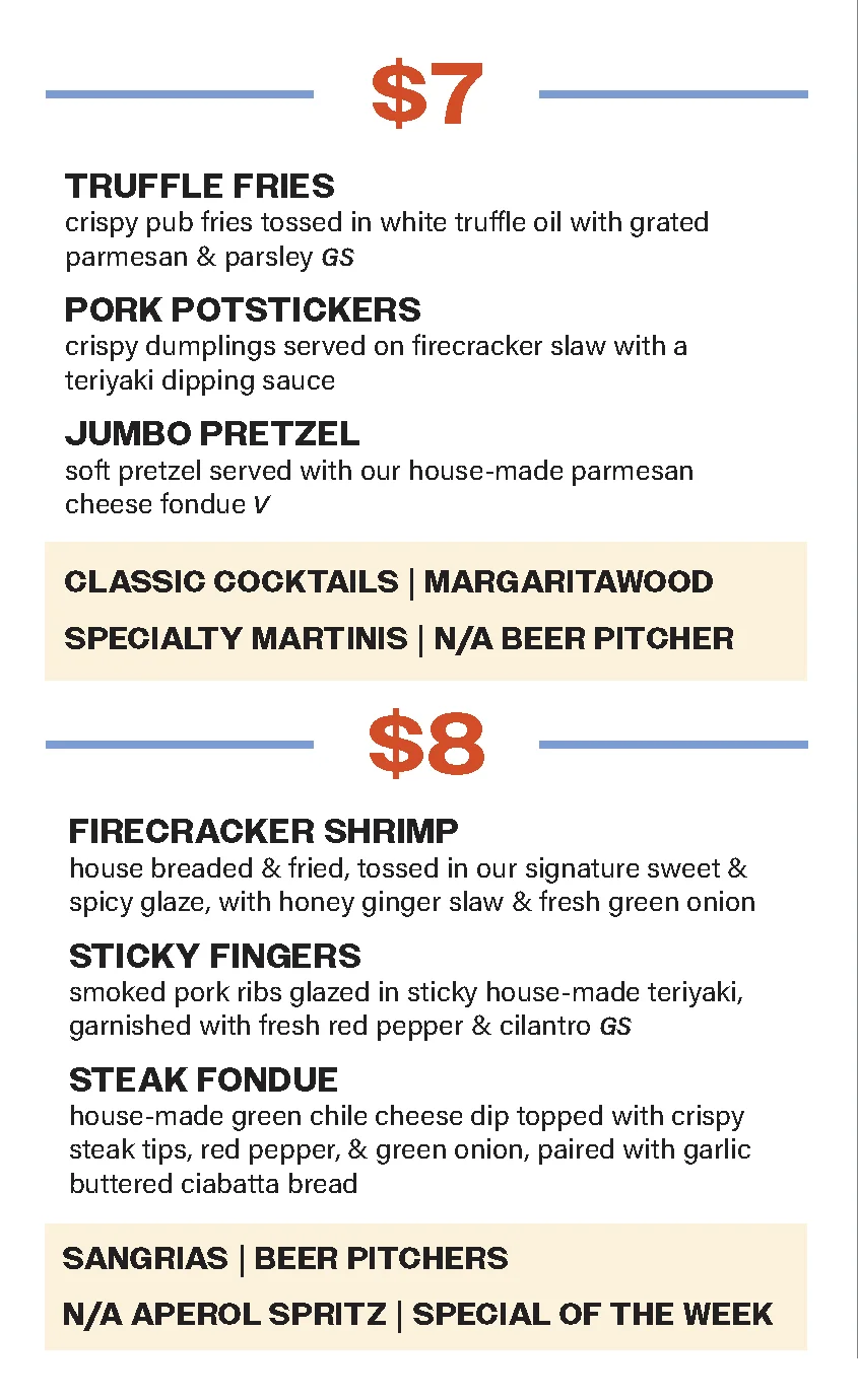 Happy Hour Menu Page 2