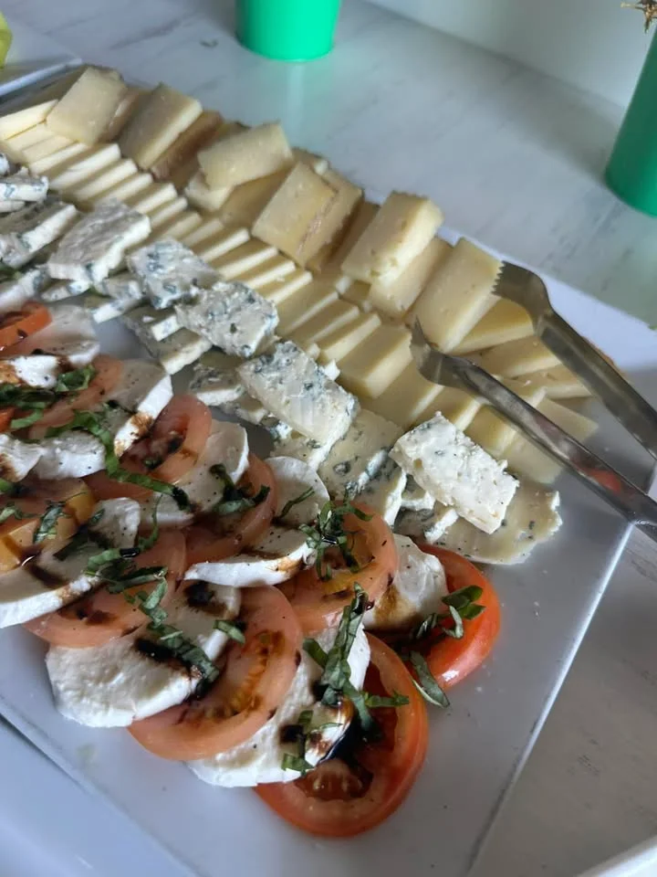 Italian Caprese salad with fresh mozzarella and tomatoes