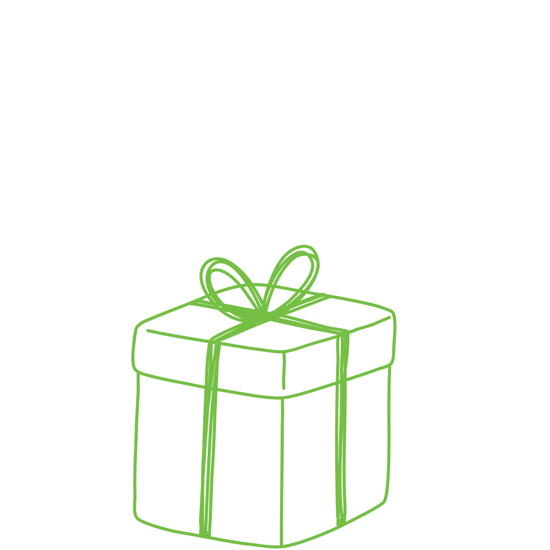 Green gift box with a ribbon, perfect for celebrations