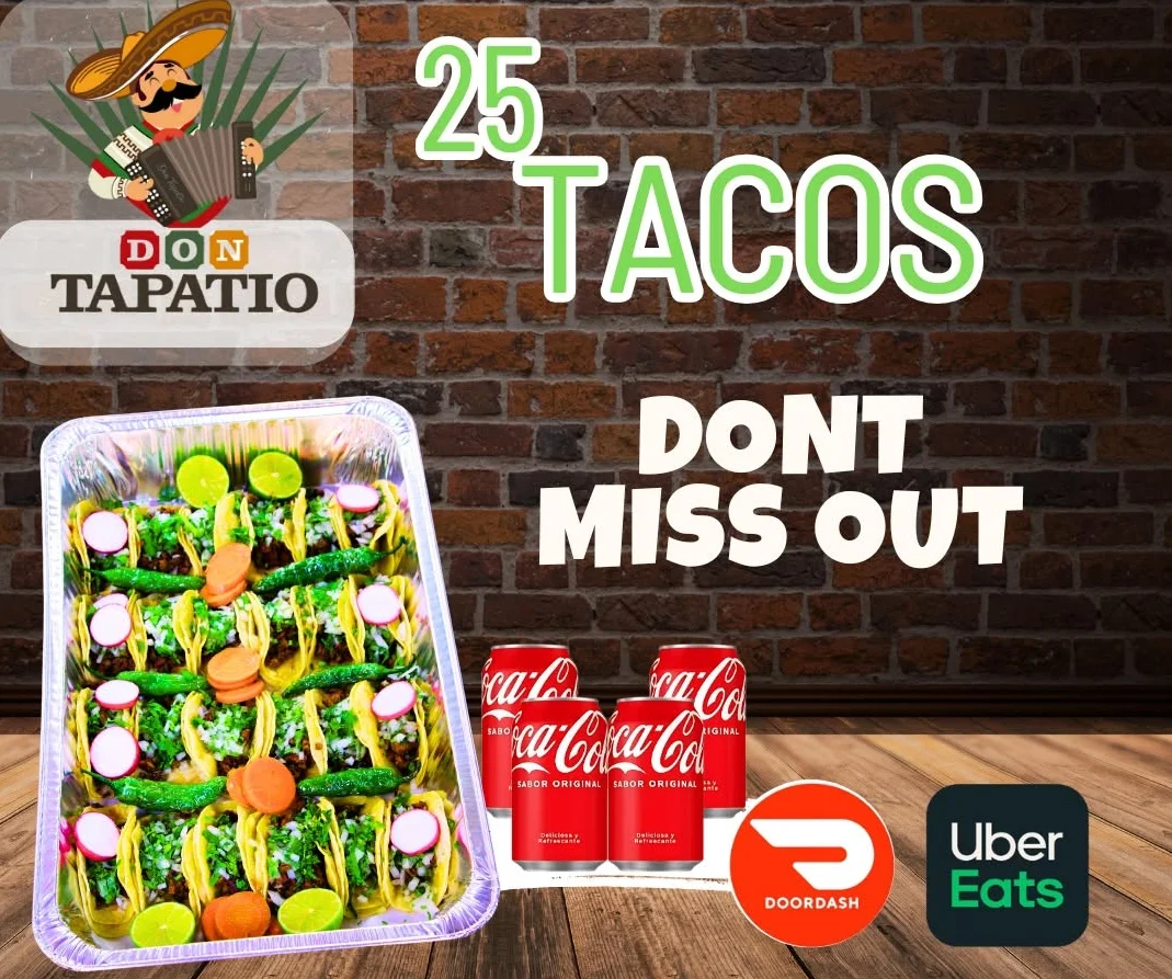 Platter of Mexican street tacos with fresh toppings
